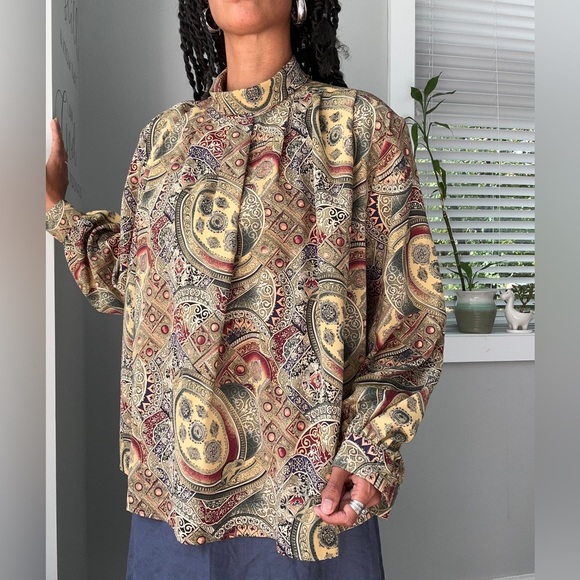 Vintage mixed print blouse - Picture 4 of 5